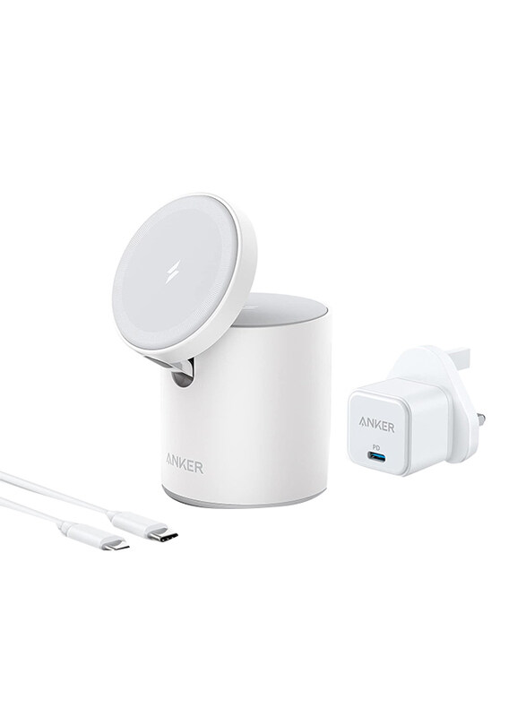 

Anker 623 Magnetic Wireless Charger, MagGo, 2-in-1 Wireless Charging Station, 20W, White