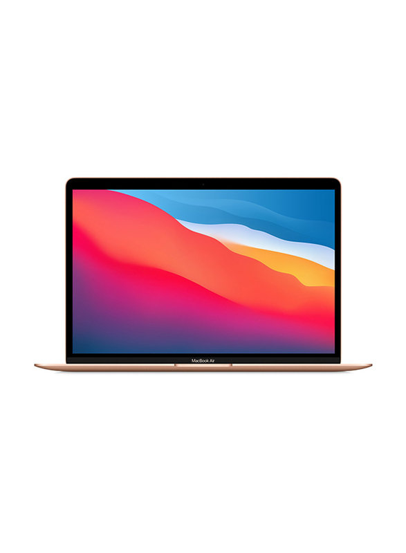 Apple MacBook Air (2020) Laptop, 13.3" Retina Display, Apple M1 Chip 8-Core, 256GB SSD, 8GB RAM, 7-Core GPU, EN KB, macOS Big Sur, MGND3ZS/A, Gold, Middle East Version