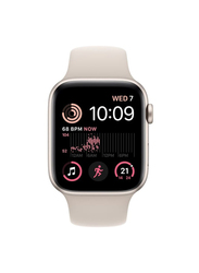 Apple SE 40mm Smartwatch, GPS, Starlight Aluminium Case with Starlight Sport Band
