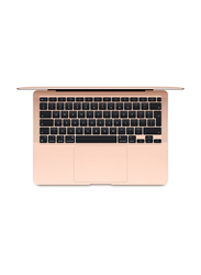 Apple MacBook Air (2020) Laptop, 13.3" Retina Display, Apple M1 Chip 8-Core, 256GB SSD, 8GB RAM, 7-Core GPU, EN KB, macOS Big Sur, MGND3ZS/A, Gold, Middle East Version