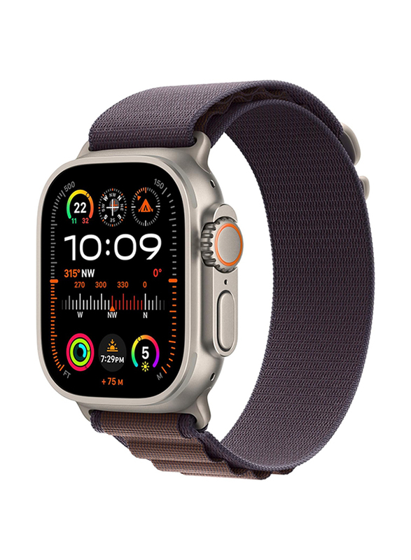 Apple Watch Ultra 2 - 49mm Small Smartwatch, GPS + Cellular, MRER3, Titanium Case with Indigo Alpine Loop