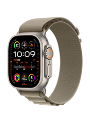 Apple Watch Ultra 2 - 49mm Medium Smartwatch, GPS + Cellular, MREY3, Titanium Case with Olive Alpine Loop