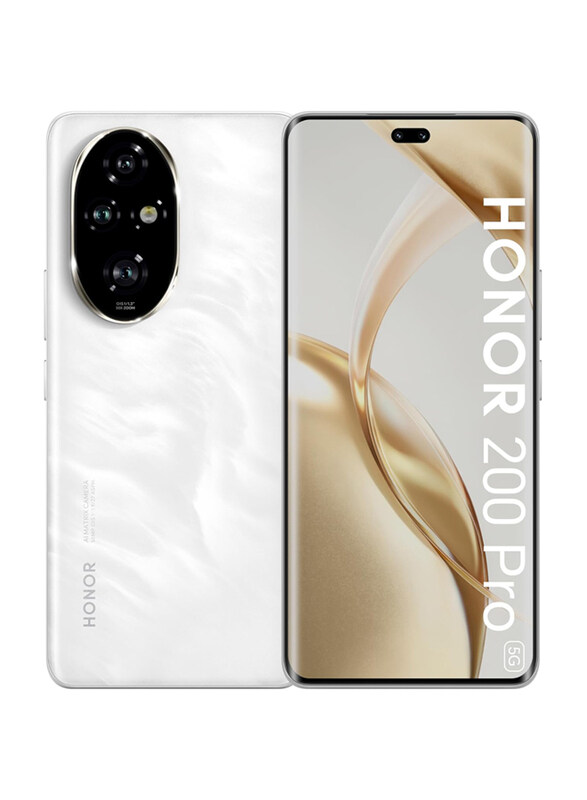 

Honor 200 Pro 512GB Moonlight White, 12GB RAM, 5G, Dual Sim Smartphone, Middle East Version