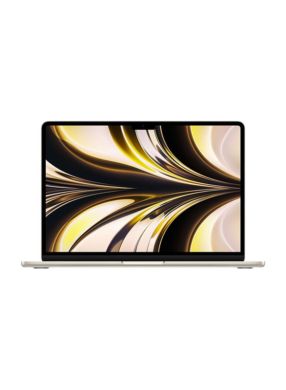 Apple MacBook Air (2022) Laptop, 13.6" Liquid Retina Display, Apple M2 Chip 8-Core, 256GB SSD, 8GB RAM, 8-Core GPU, EN KB, macOS, MLY13, Starlight, International Version