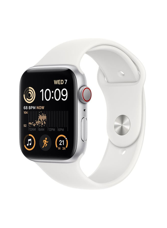 Apple SE 40mm Smartwatch, GPS, Silver Aluminium Case with White Sport Band