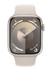 Apple Watch Series 9 - 41mm S/M Smartwatch, GPS, MR8T3, Starlight Aluminum Case with Starlight Sport Band