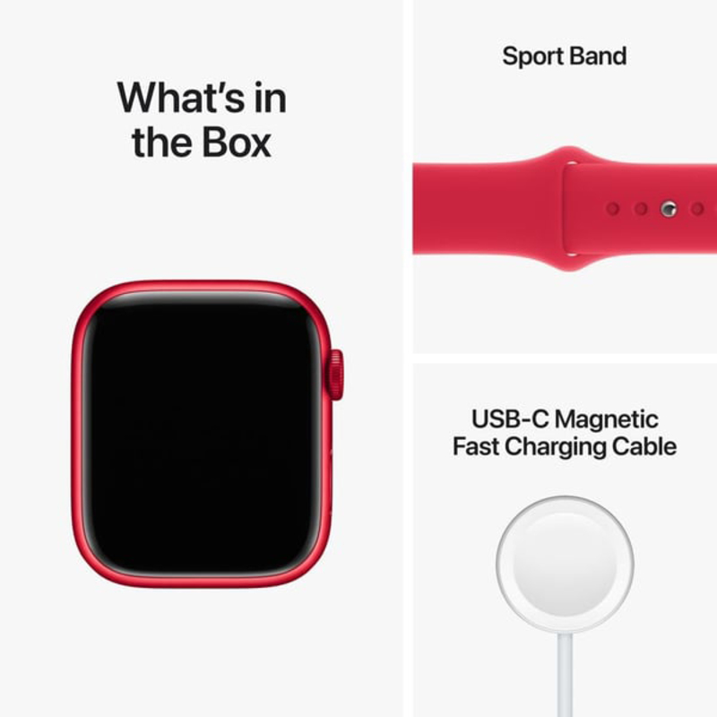 Apple Series 8 45mm Smartwatch, GPS + Cellular, Red Aluminium Case with Red Sport Band