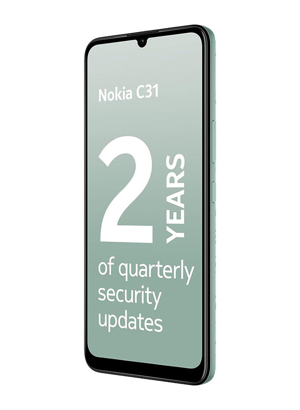 Nokia C31 128GB Mint, 4GB RAM, 4G LTE, Dual Sim Smartphone, Middle East Version