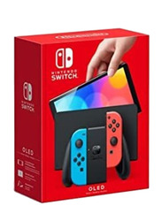 Nintendo Switch OLED Model Console, 64 GB, with Joy Controllers, Red/Blue