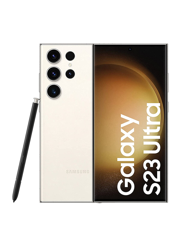 Samsung Galaxy S23 Ultra 256GB Cream, 12GB RAM, 5G, Dual Sim Smartphone, Middle East Version