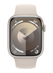 Apple Watch Series 9 - 45mm S/M Smartwatch, GPS + Cellular, MRM83, Starlight Aluminum Case with Starlight Sport Band