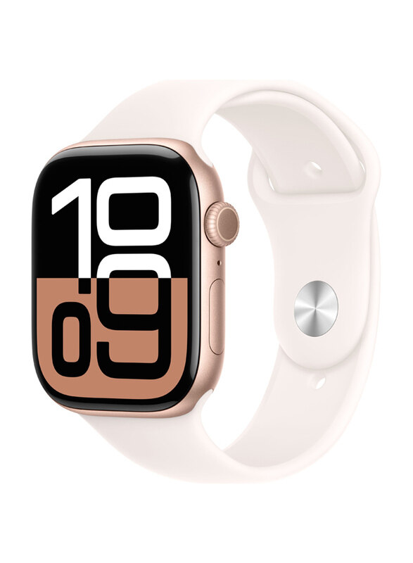 

Apple Watch Series 10 46mm Smartwatch, GPS + Cellular, Rose Gold Aluminium Case with Light Blush Sport Band