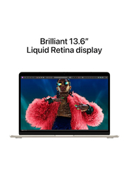 Apple MacBook Air Laptop, 13.6-inch Retina Display, Apple M3 Chip with 8-core CPU, 256GB SSD, 8GB RAM, Apple 8-core GPU Graphics, EN KB, macOS, MRXT3, Starlight