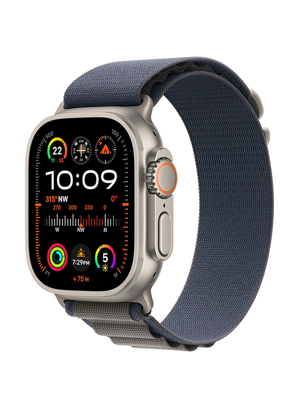 Apple Watch Ultra 2 - 49mm Large Smartwatch, GPS + Cellular, MREQ3, Titanium Case with Blue Alpine Loop