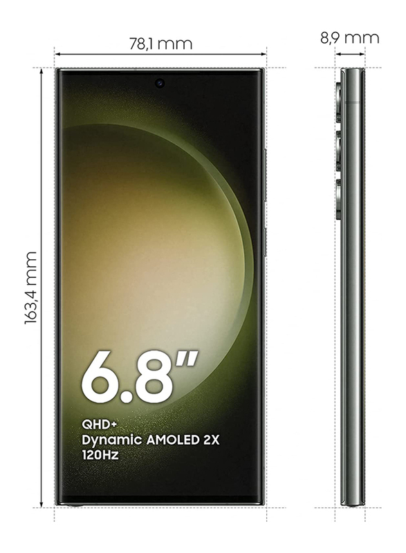 Samsung Galaxy S23 Ultra 256GB Green, 12GB RAM, 5G, Dual Sim Smartphone, Middle East Version