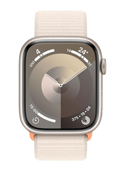 Apple Watch Series 9 - 41mm Smartwatch, GPS, MR8V3, Starlight Aluminum Case with Starlight Sport Loop