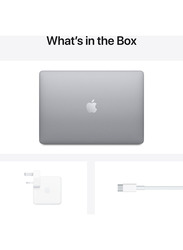 Apple MacBook Air (2020) Laptop, 13.3" Retina Display, Apple M1 Chip 8-Core, 256GB SSD, 8GB RAM, 7-Core GPU, EN KB, macOS Big Sur, MGN63ZS/A, Space Grey, Middle East Version