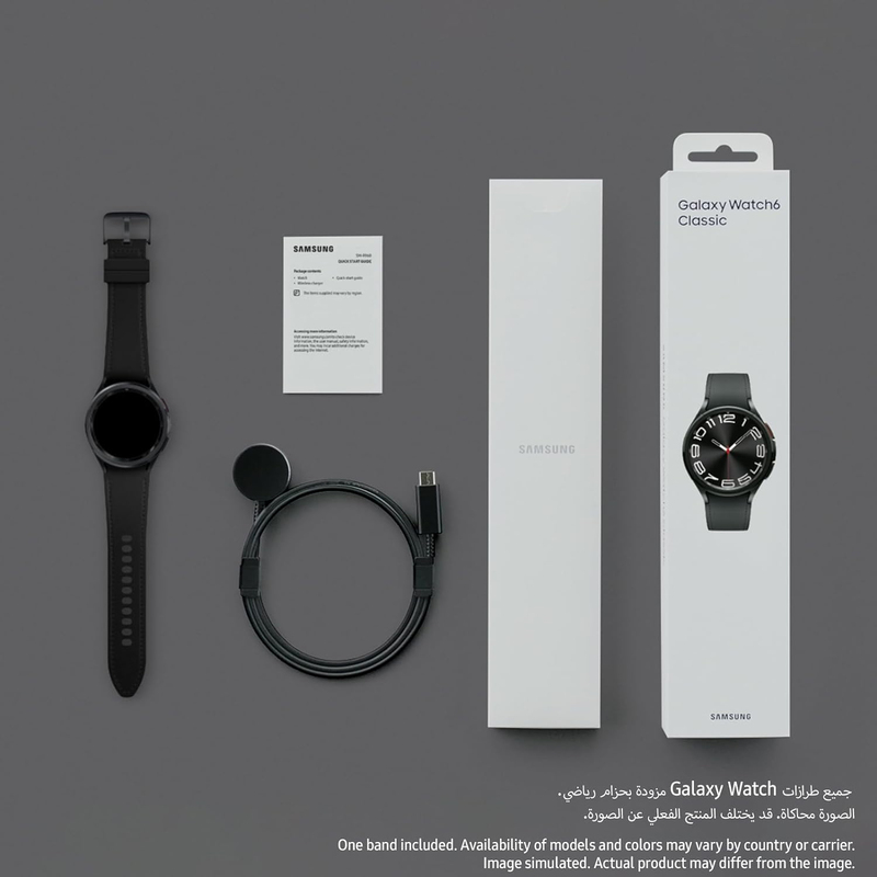 Samsung Galaxy Watch 6 Classic 43mm Smartwatch, GPS, Black, UAE Version