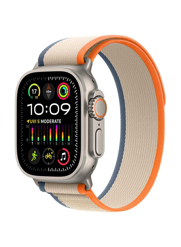 Apple Watch Ultra 2 - 49mm M/L Smartwatch, GPS + Cellular, MRF23, Titanium Case with Orange/Beige Trail Loop