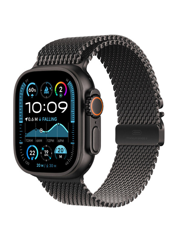 

Apple Watch Ultra 2 49mm Smartwatch, GPS + Cellular, Black Titanium Case with Black Titanium Milanese Loop Band