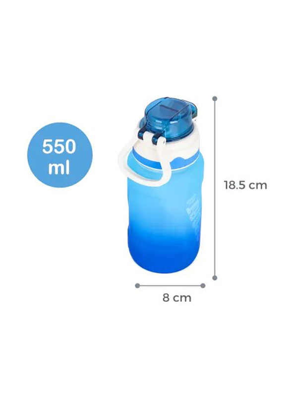 Nova Kids Water Bottle with Straw, 550ml, Blue