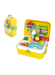 Little Story Shopkeeper Supermarket Set Box Yellow Backpack, Playsets, 21 Pieces, Ages 3+