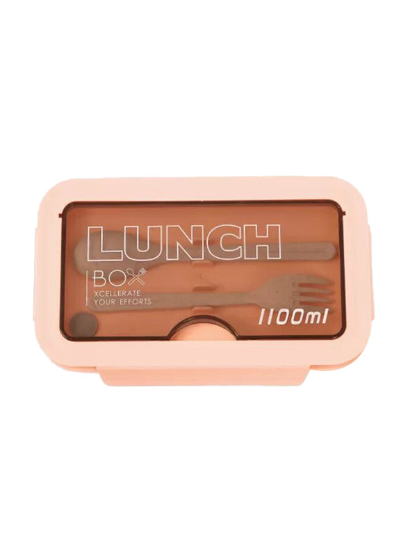 

Eazy Kids Lunch Box with Spoon & Fork, 3+ Years, 1100ml, Pink