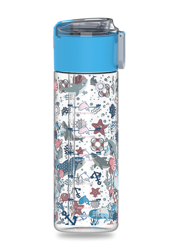 

Eazy Kids Tritan Shark Water Bottle With Snack Box, 450ml, Blue