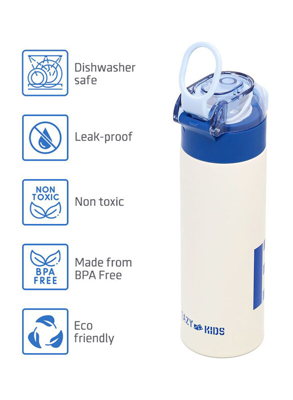 Eazy Kids Insulated Travel Water Bottle, 550ml, Blue