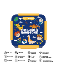 Eazy Kids T-Rex Lunch Box Set And Tritan Water Bottle With Snack Box, 450ml, Blue