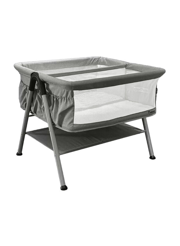 

Teknum Fellow 2 Twin Bedside Crib Bassinet, Grey