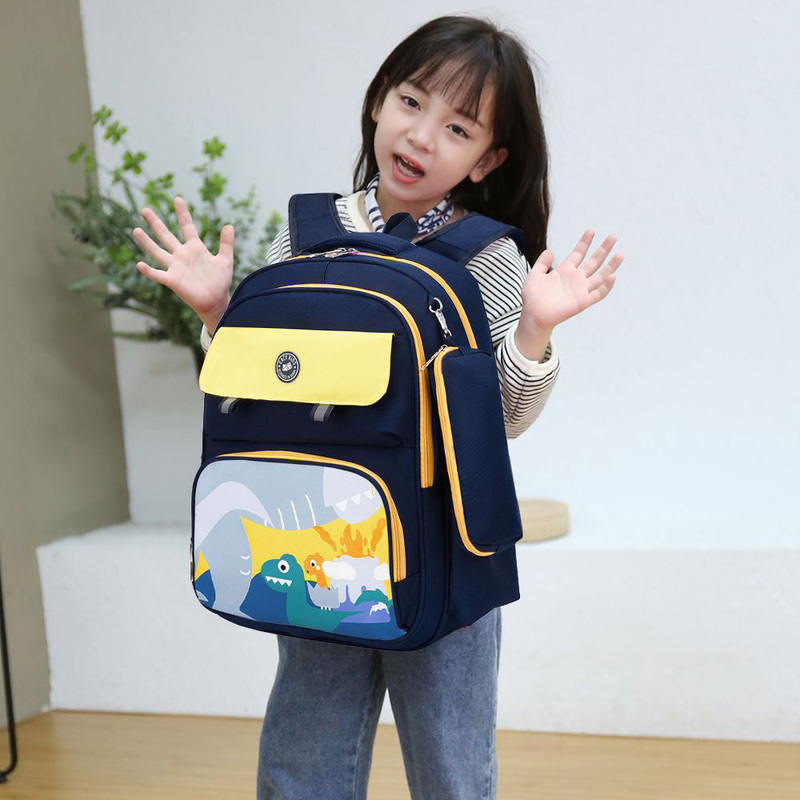 Eazy Kids Dino School Bag with Pencil Case, Blue