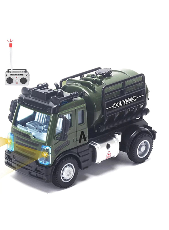 Little Story Military Truck Kids Toy with Remote Control, Ages 3+, Green/Black