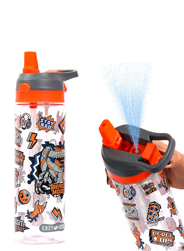 

Eazy Kids Gen Z Tritan Water Bottle with Spray, 750ml, Grey
