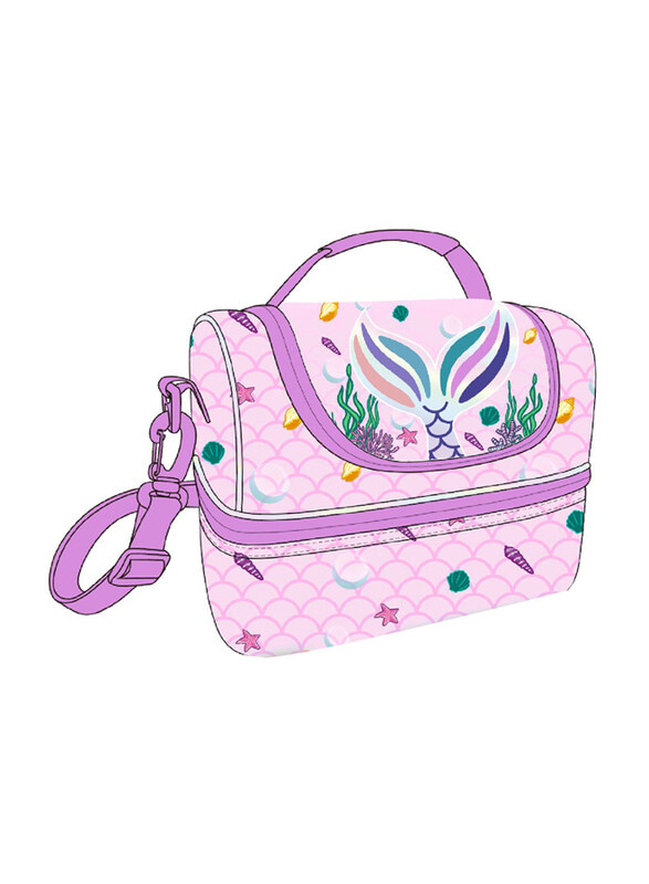 Eazy Kids Mermaid Dual Compartment Lunch Bag, Purple