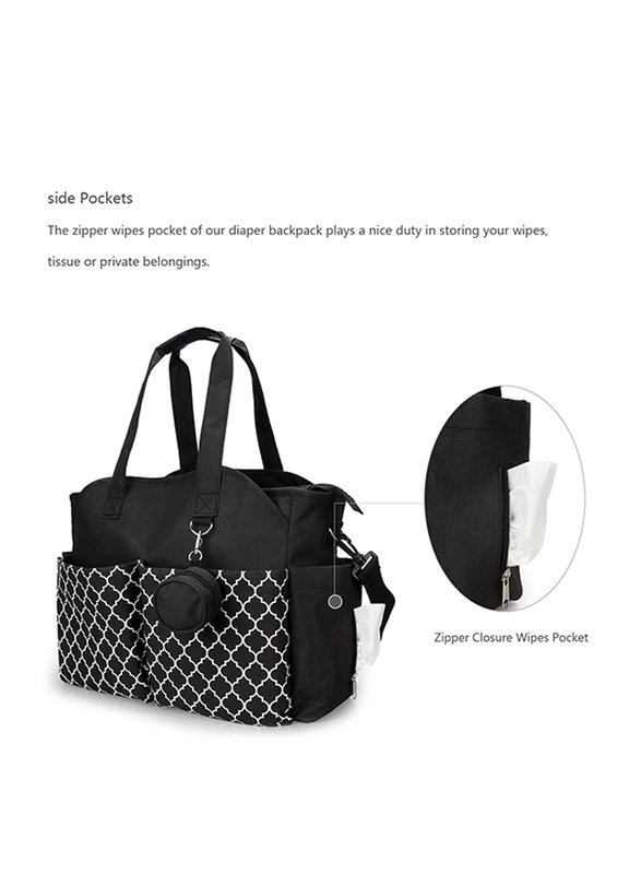 Little Story Signature Diaper Bag, Black