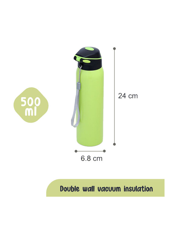 Eazy Kids Insulated School Water Bottle, 500ml, Green