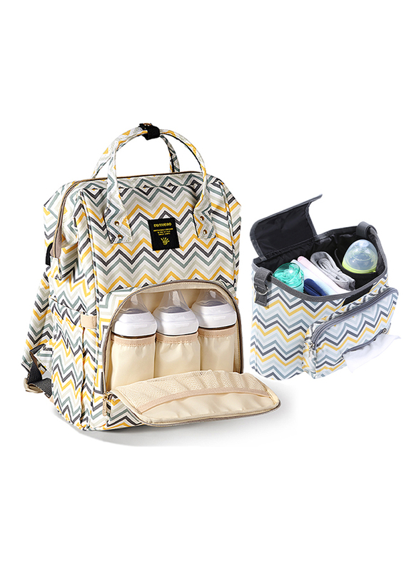 Sunveno Diaper Bag and Organizer Bag Combo Set, Yellow Wave