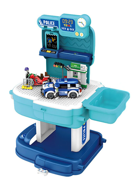 

Little Story Police Station with Police Car and Block Toy Set, Building Sets, 219 Pieces, Ages 3+