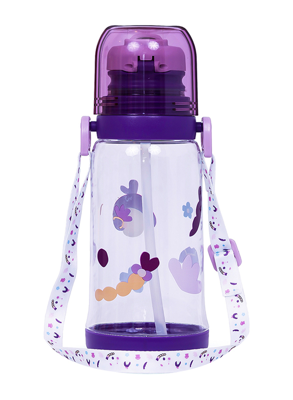 Eazy Kids Water Bottle With Straw, 600ml, Purple