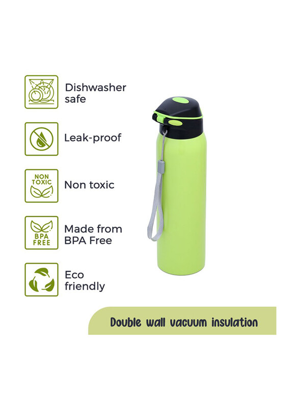 Eazy Kids Insulated School Water Bottle, 500ml, Green