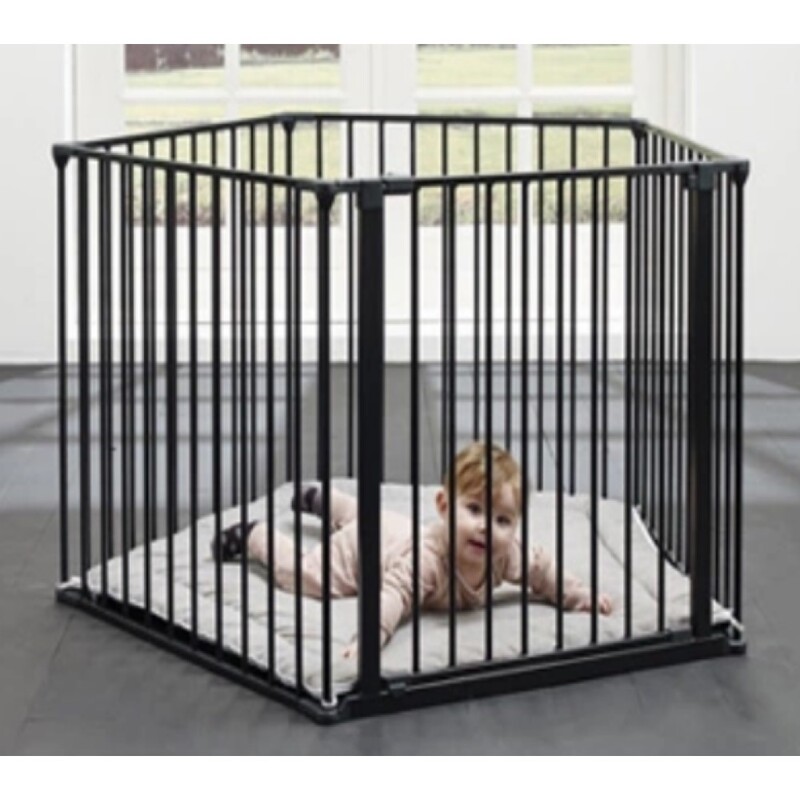 Baby Safe Convertible Playpen with Mat, Grey