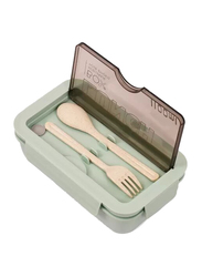 Eazy Kids Lunch Box with Spoon & Fork, 3+ Years, 1100ml, Green