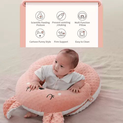 Sunveno Baby Anti Reflux Feeding Pillow with C Shapped Seating Pillow, One Size, Pink