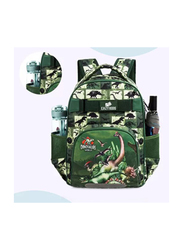 Eazy Kids 18-inch Dinosaur School Bag Lunch Bag Pencil Case Set of 3, Green