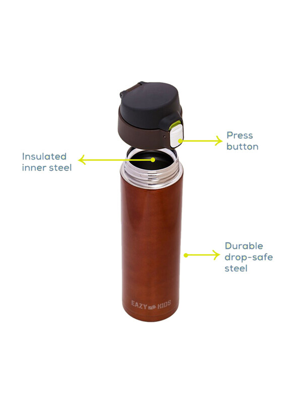 Eazy Kids Insulated Travel Water Bottle, 500ml, Copper