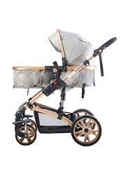 Teknum 3-in-1 Stroller with Diaper Bag & Hooks, Grey