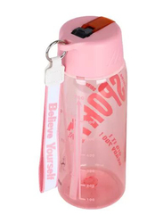 Hydrobrew Water Bottle with Grab String, 800ml, Pink