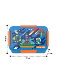 Eazy Kids Lunch Box, Space, 3+ Years, 850ml, Blue