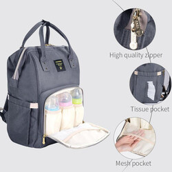 Sunveno Mamma Diaper Bag Kit, Grey